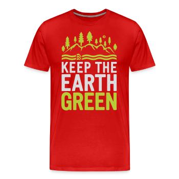 Jour de la Terre - T-shirt bio Premium Homme - rouge - Devant - Damien (186cm)