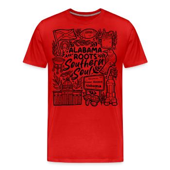 Alabama Roots – Southern Soul - Männer Premium Bio T-Shirt - Rot - Vorne - Damien (186cm)