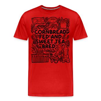 Amour du pain de maïs et thé sucré Soul - T-shirt bio Premium Homme - rouge - Devant - Damien (186cm)