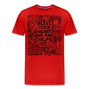 Bless Your Heart and Pass the Pie - Männer Premium Bio T-Shirt - Rot - Vorne - Damien (186cm)