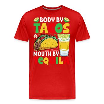 Tacos Tequila - T-shirt bio Premium Homme - rouge - Devant - Damien (186cm)