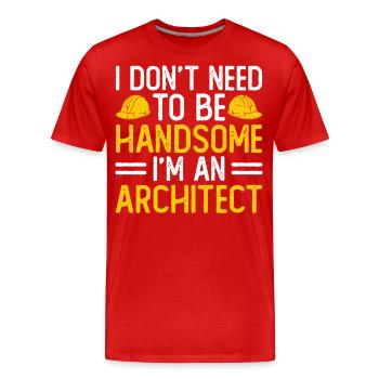 Architecte - T-shirt bio Premium Homme - rouge - Devant - Damien (186cm)