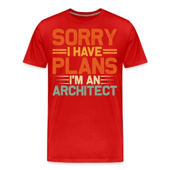 Architecte - T-shirt bio Premium Homme - rouge - Devant - Damien (186cm)