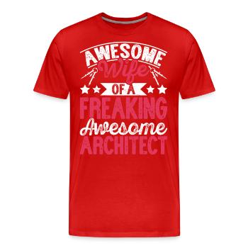 Architecte - T-shirt bio Premium Homme - rouge - Devant - Damien (186cm)