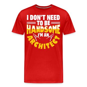 Architecte - T-shirt bio Premium Homme - rouge - Devant - Damien (186cm)