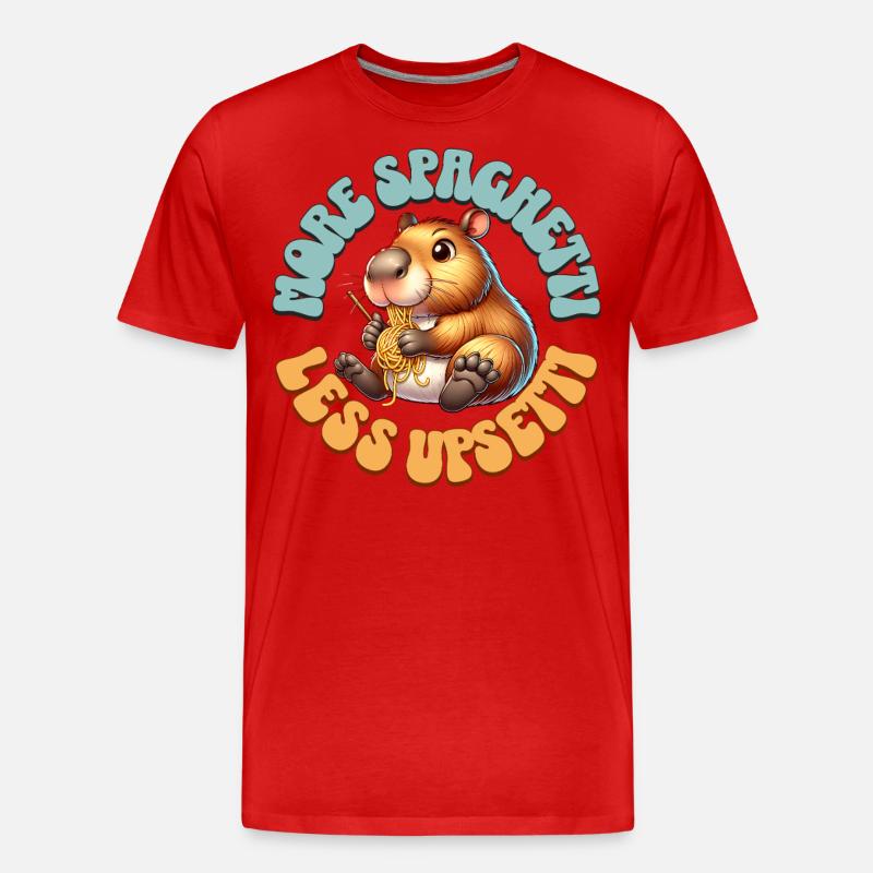 More Spaghetti Less Upsetti - Männer Premium Bio T-Shirt - Rot