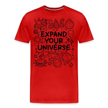 Élargissez votre univers - T-shirt bio Premium Homme - rouge - Devant - Damien (186cm)