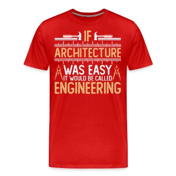 Architecte - T-shirt bio Premium Homme - rouge - Devant - Damien (186cm)