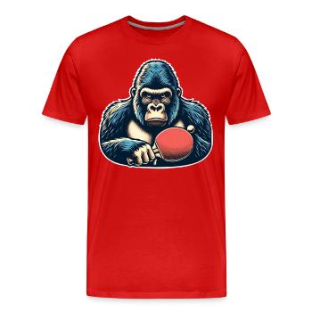 Ping-pong - T-shirt bio Premium Homme - rouge - Devant - Damien (186cm)