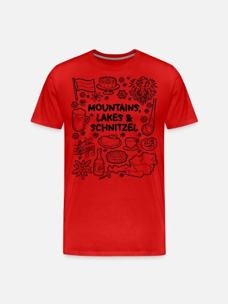 Mountains, Lakes & Schnitzel - Men's Premium Organic T-Shirt - red
