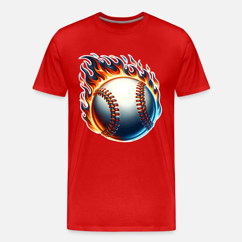 Baseball - Männer Premium Bio T-Shirt - Rot