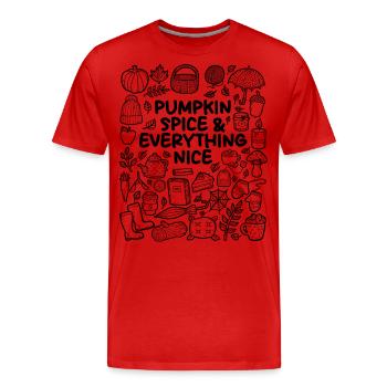 Pumpkin Spice & Everything That Is Beautiful - Men's Premium Organic T-Shirt - red - Front - Damien (186cm)