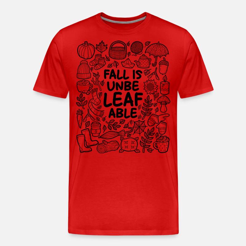 Herbst ist un-blatt-bar! - Männer Premium Bio T-Shirt - Rot