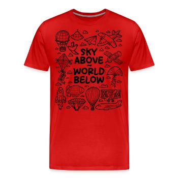 Heaven above – world below - Men's Premium Organic T-Shirt - red - Front - Damien (186cm)