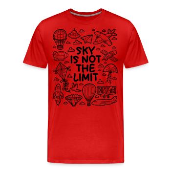 Der Himmel ist nicht das Limit - Männer Premium Bio T-Shirt - Rot - Vorne - Damien (186cm)