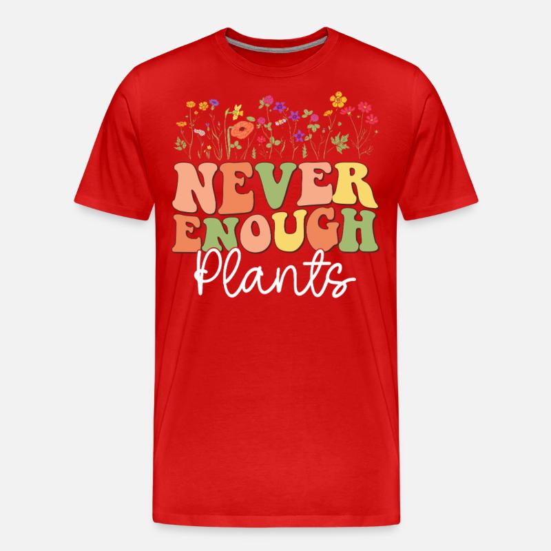 Never Enough Plants - Männer Premium Bio T-Shirt - Rot