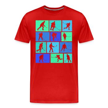 Hockey - T-shirt bio Premium Homme - rouge - Devant - Damien (186cm)