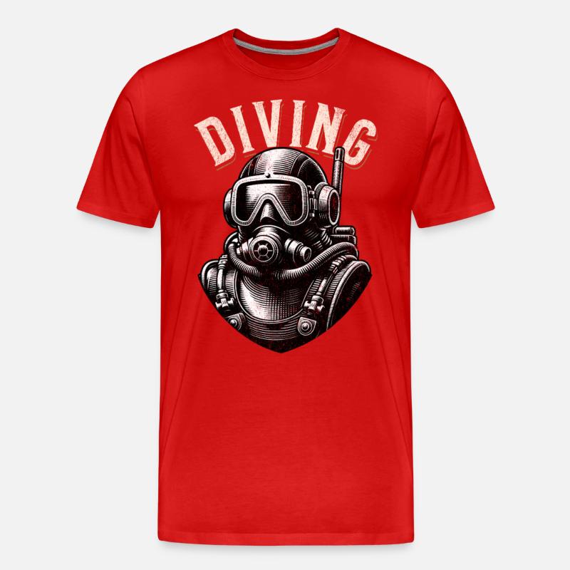 Diving - Männer Premium Bio T-Shirt - Rot