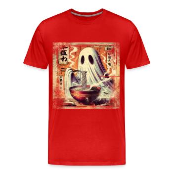 Ramen Geist Grunge Poster Style - Männer Premium Bio T-Shirt - Rot - Vorne - Damien (186cm)