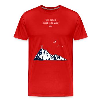 Wandern Minimalistisch - Männer Premium Bio T-Shirt - Rot - Vorne - Damien (186cm)