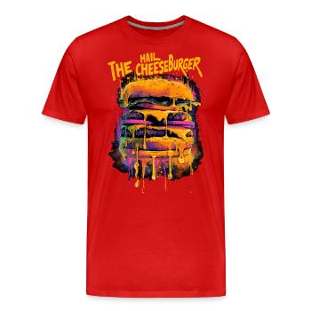 Trippy Hail the Cheeseburger Graffiti Street Style - Men's Premium Organic T-Shirt - red - Front - Damien (186cm)