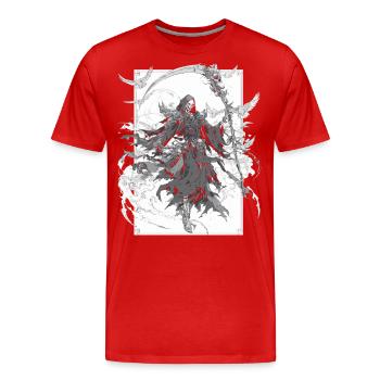 Grim Reaper Dunkler Sensenmann – Gothic Death Art - Männer Premium Bio T-Shirt - Rot - Vorne - Damien (186cm)