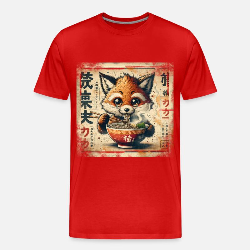 Fuchs Ramen - Männer Premium Bio T-Shirt - Rot