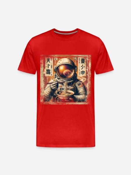 Astronaut Ramen - Men's Premium Organic T-Shirt - red