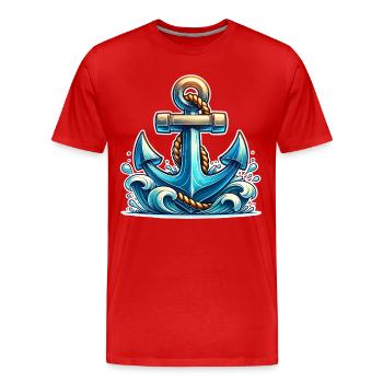 Ancre - T-shirt bio Premium Homme - rouge - Devant - Damien (186cm)