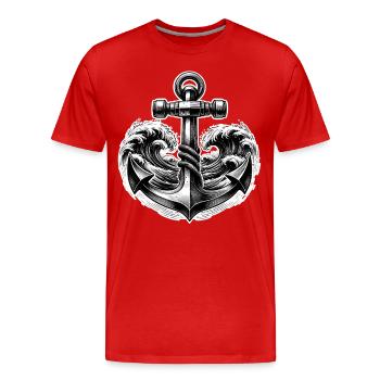 Ancre - T-shirt bio Premium Homme - rouge - Devant - Damien (186cm)