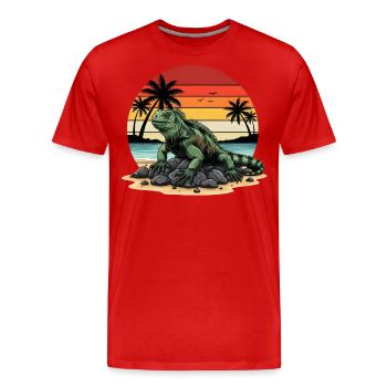 Galápagos Islands Marine Iguan - Männer Premium Bio T-Shirt - Rot - Vorne - Damien (186cm)