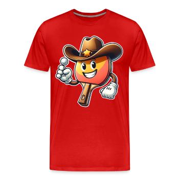 Tischtennis - Männer Premium Bio T-Shirt - Rot - Vorne - Damien (186cm)