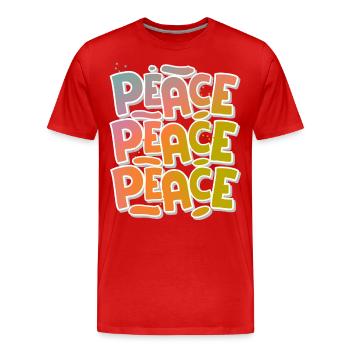 Peace Frieden - T-shirt bio Premium Homme - rouge - Devant - Damien (186cm)