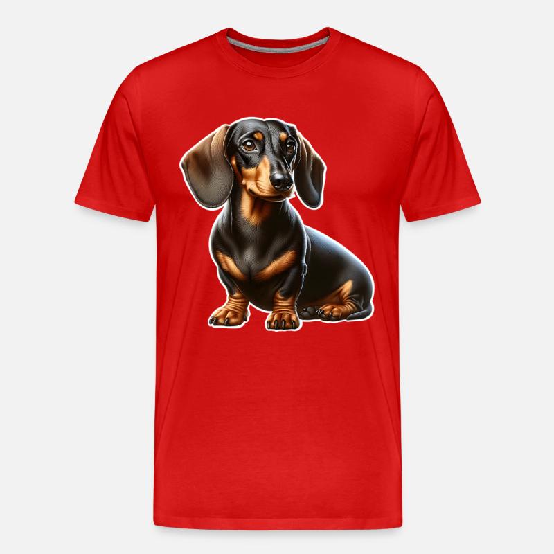 Dackel - Männer Premium Bio T-Shirt - Rot