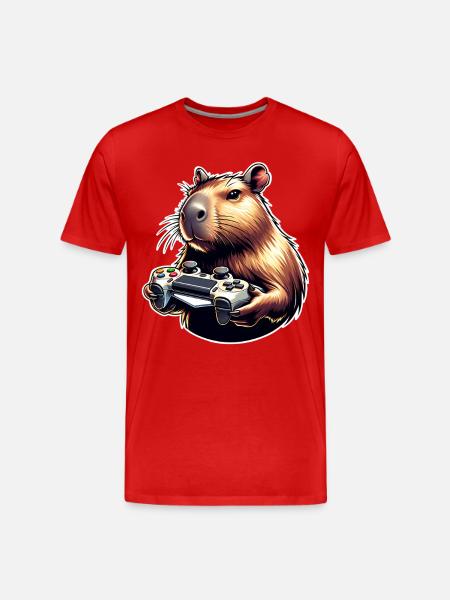 Capybara Gaming - Men's Premium Organic T-Shirt - red