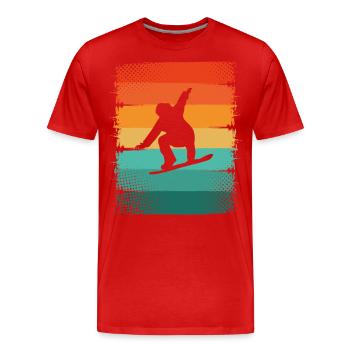 Snowboard - Männer Premium Bio T-Shirt - Rot - Vorne - Damien (186cm)