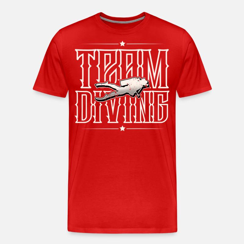 Team Diving - Männer Premium Bio T-Shirt - Rot