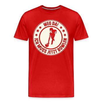 Bowling - Männer Premium Bio T-Shirt - Rot - Vorne - Damien (186cm)