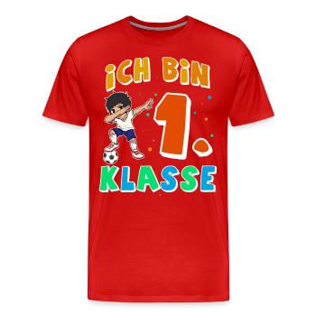 Einschulung Fußball - Männer Premium Bio T-Shirt - Rot - Vorne - Damien (186cm)