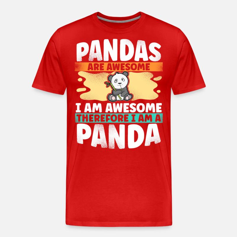 Panda - T-shirt bio Premium Homme - rouge