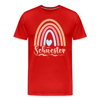 Schwester - Männer Premium Bio T-Shirt - Rot - Vorne - Damien (186cm)