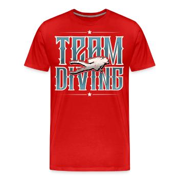 Diving Diving Team - Men's Premium Organic T-Shirt - red - Front - Damien (186cm)