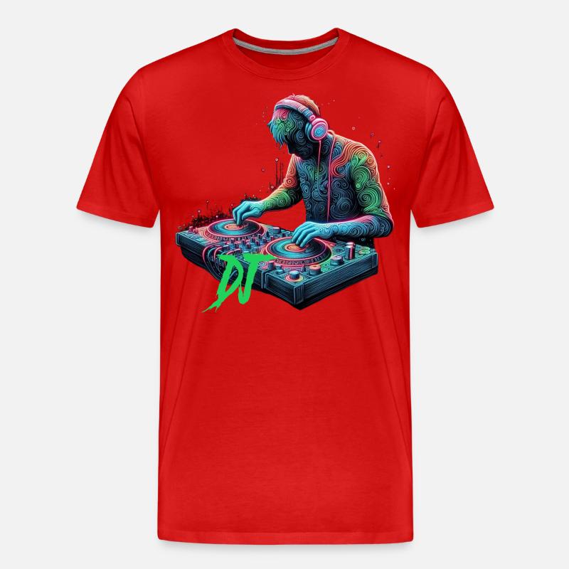 DJ - Männer Premium Bio T-Shirt - Rot