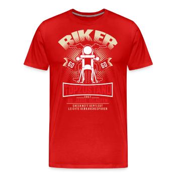 60. Geburtstag Motorradfahrer Motorrad - Männer Premium Bio T-Shirt - Rot - Vorne - Damien (186cm)