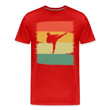 Karate - Men's Premium Organic T-Shirt - red - Front - Damien (186cm)