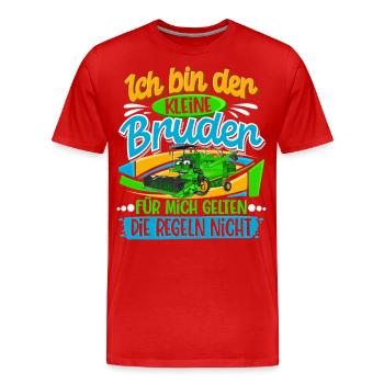 Kleiner Bruder - Männer Premium Bio T-Shirt - Rot - Vorne - Damien (186cm)