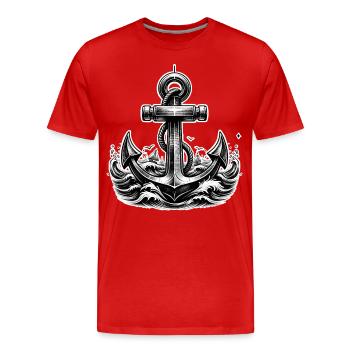 Ancre - T-shirt bio Premium Homme - rouge - Devant - Damien (186cm)