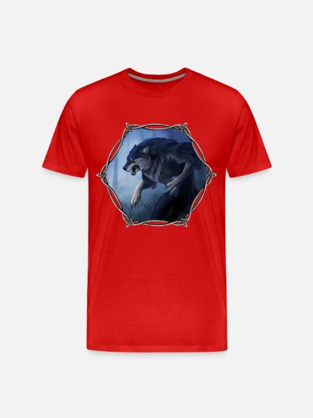 Werwolf - Männer Premium Bio T-Shirt - Rot
