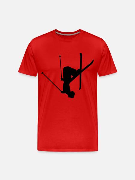 skiier winter sport - Men's Premium Organic T-Shirt - red