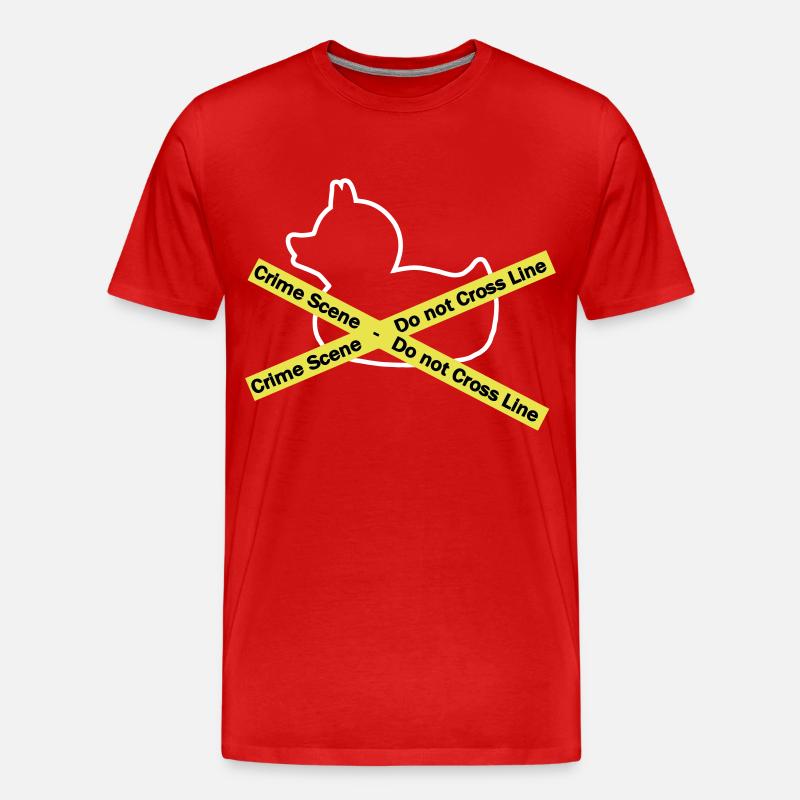 Quietscheentchen Tatort - Polizeiabsperrung - Männer Premium Bio T-Shirt - Rot